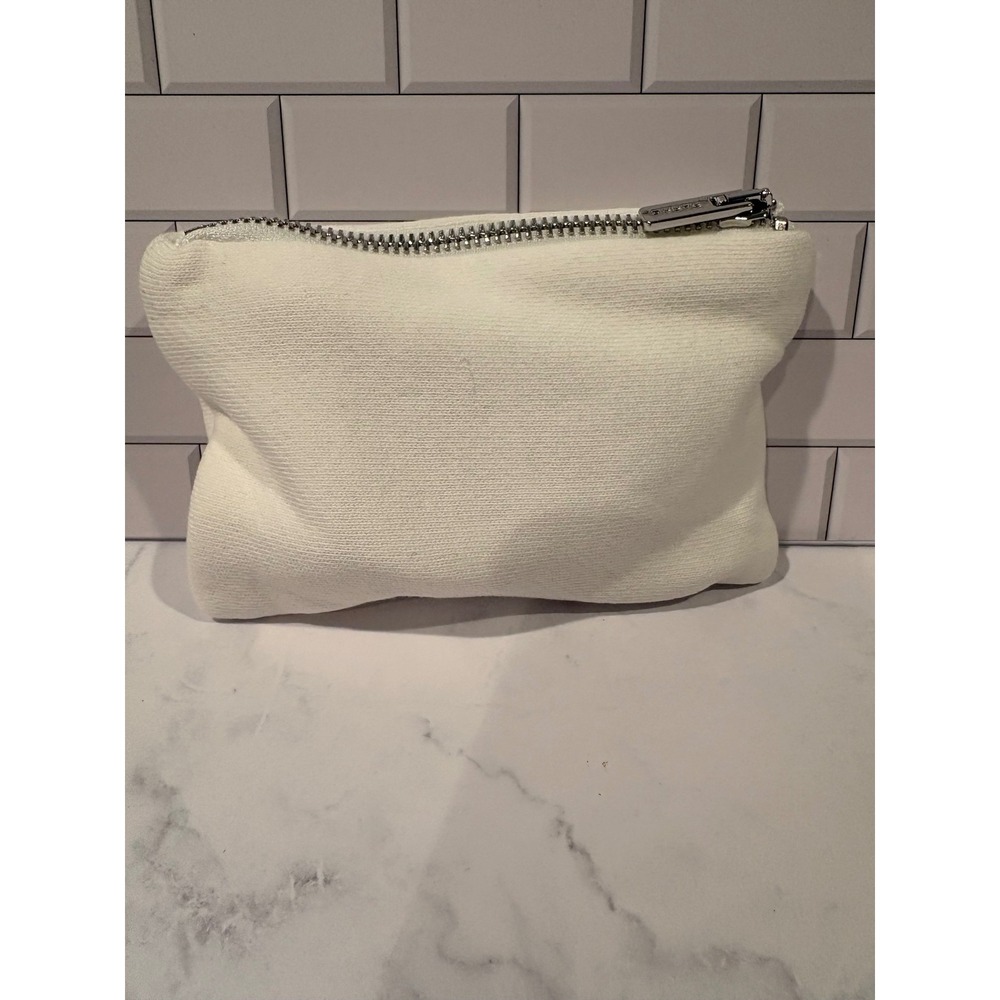 Parke Hot Dog Hair Claw Clip and Embroidered Knit Zipper Pouch Set White - Picture 4 of 5